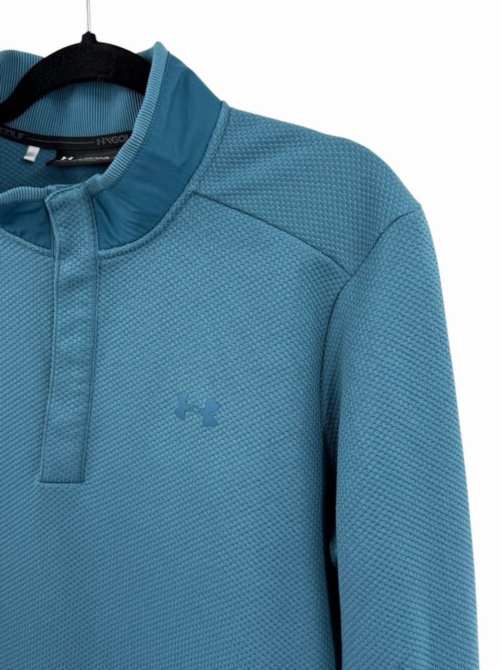 UNDER ARMOUR Men's Blue Golf Cold Gear 1/4 Snap Long Sleeve Shirt Large - Picture 2 of 4